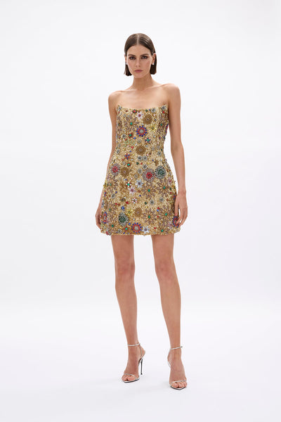 Francesca Strapless Star Mini Gold
