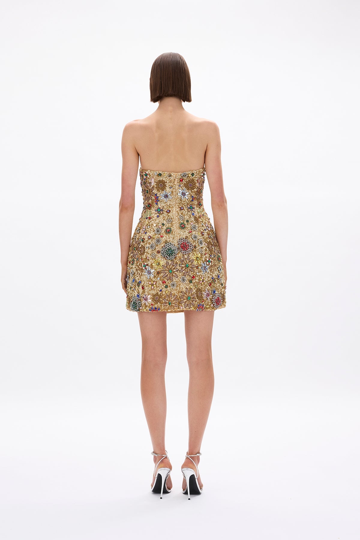 alice mccall electric nights mini dress Francesca Strapless Star Mini Gold