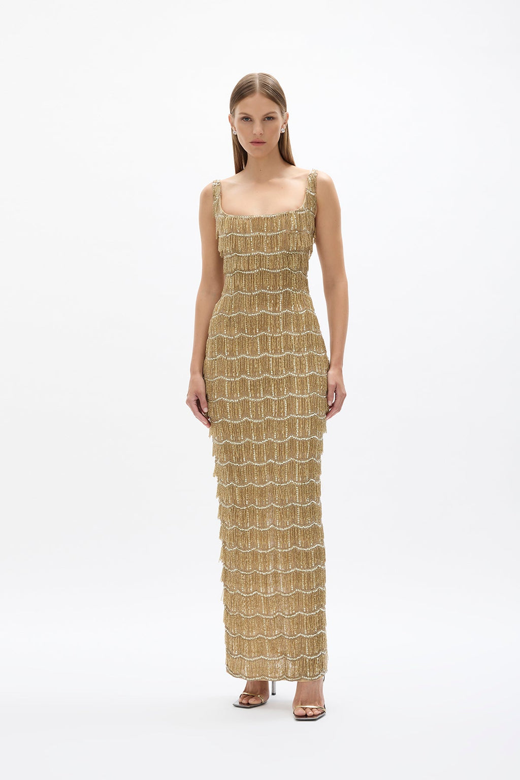 rachel gilbert gold sequin dress Sadie Gown in 1515nih B183064 Long Sweetheart Neckline This square neckline design Size:120cm (5T) 4-5 YEARS