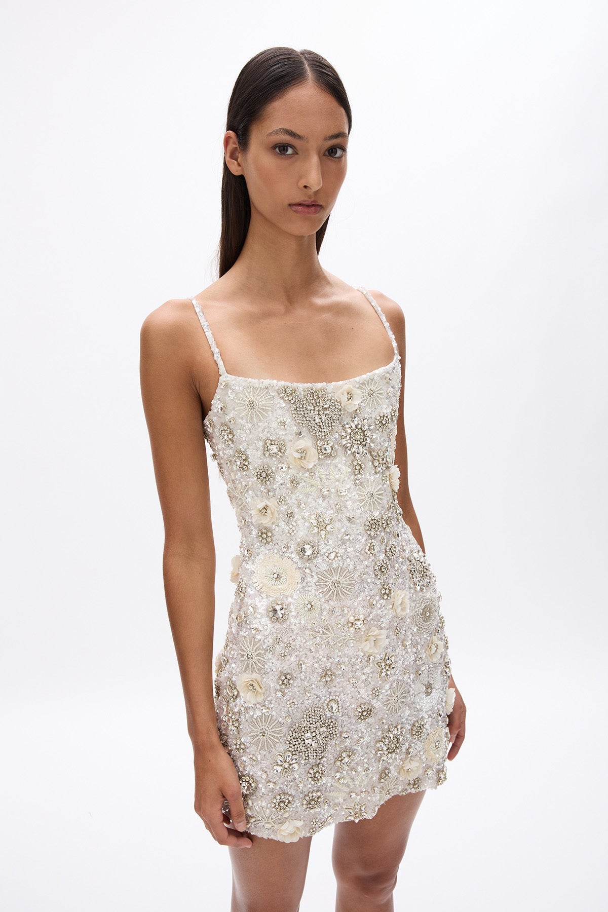off the shoulder mermaid dress Off Shoulder Mermaid Beaded Gown with Tiered Sleeves main image 0