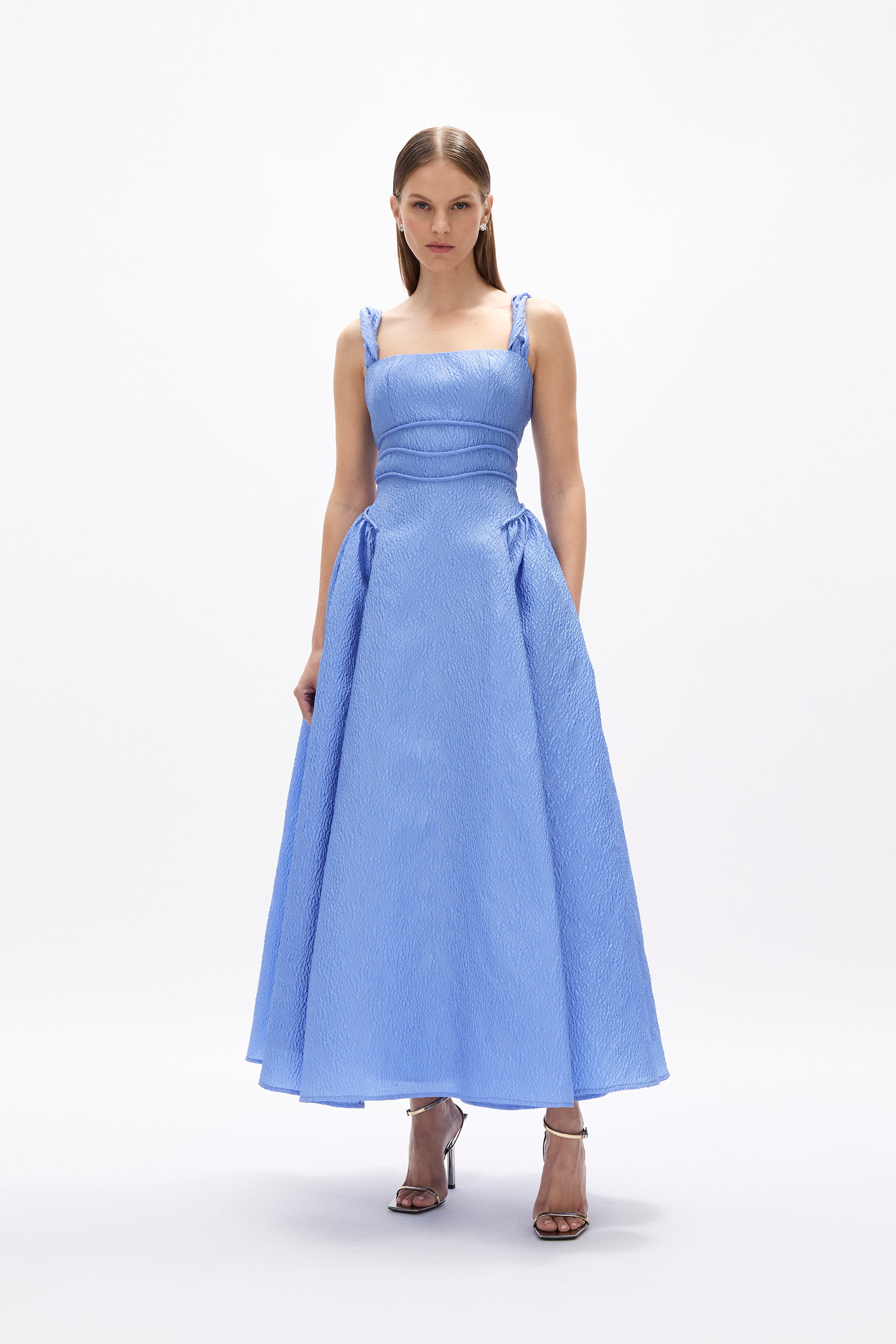 blue rachel gilbert dress Sophia Strap Dress-BLUE / 0 the dress flares into