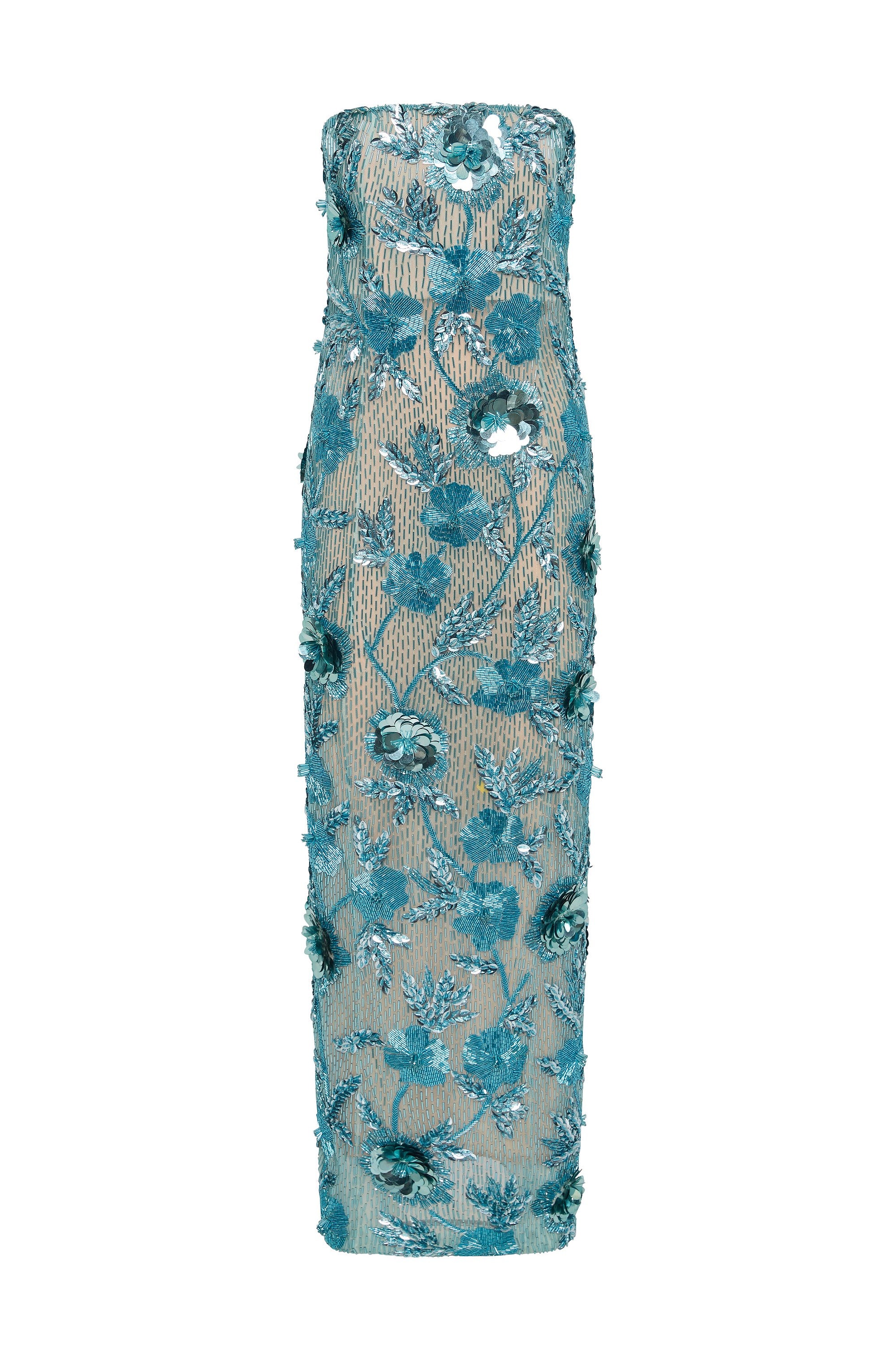 rachel gilbert blue sequin dress Rachel Gilbert Tamzin Sequined Sleeveless Column Midi Dress, Women's,