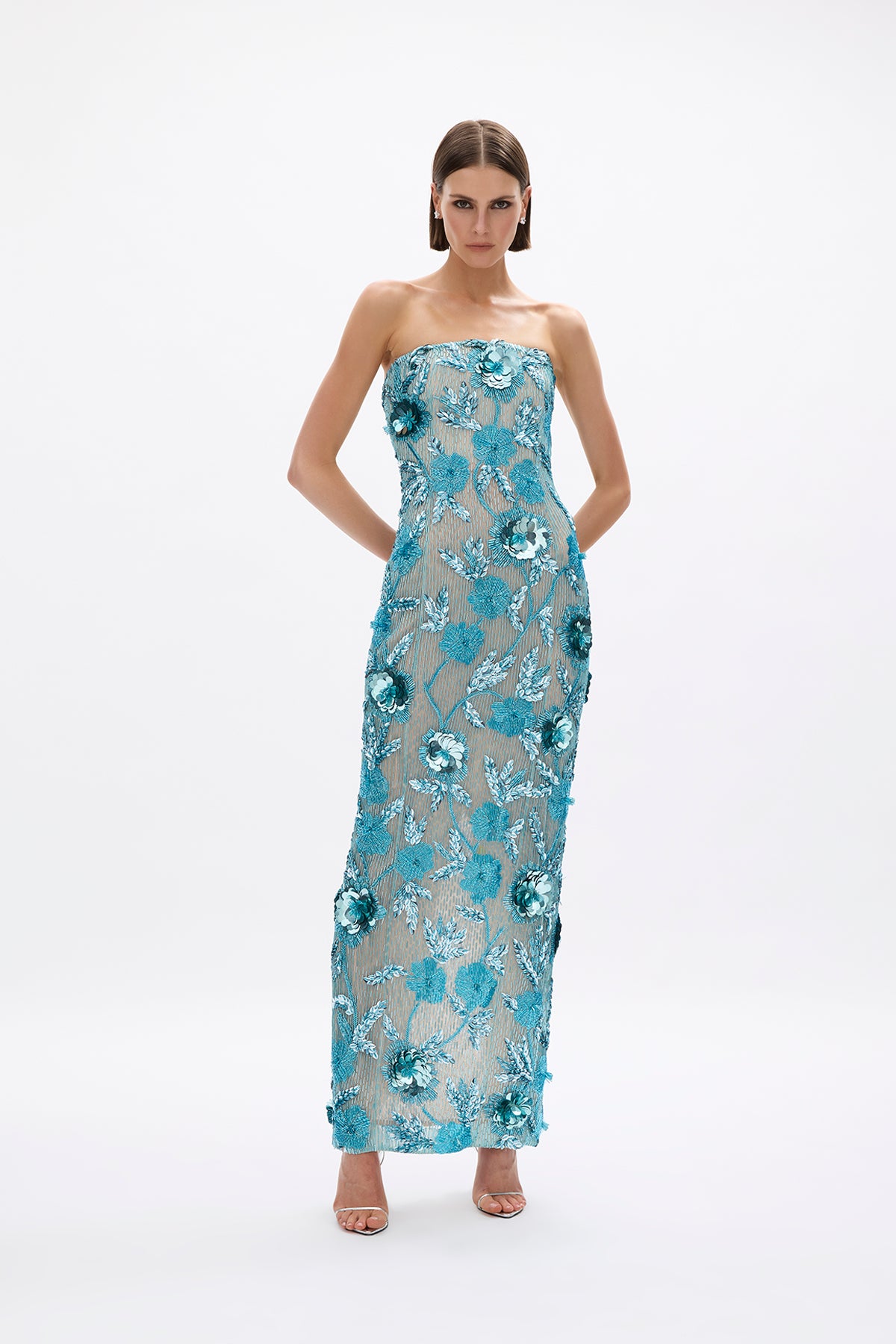 rachel gilbert beaded dress Pierre Gown | | Designer Formal Event Wear pastoral style Margot Robbie Wears a Product code Color:Mint Aqua