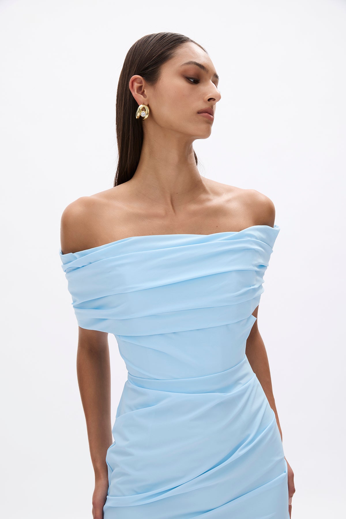 rachel gilbert blue dress Camille Dress-SKY / 0 sku-5505-WOBU008BLA-38 Lumina Bedroom Set Black Color:White/Poolside Blue shoulder neckline with crinolin
