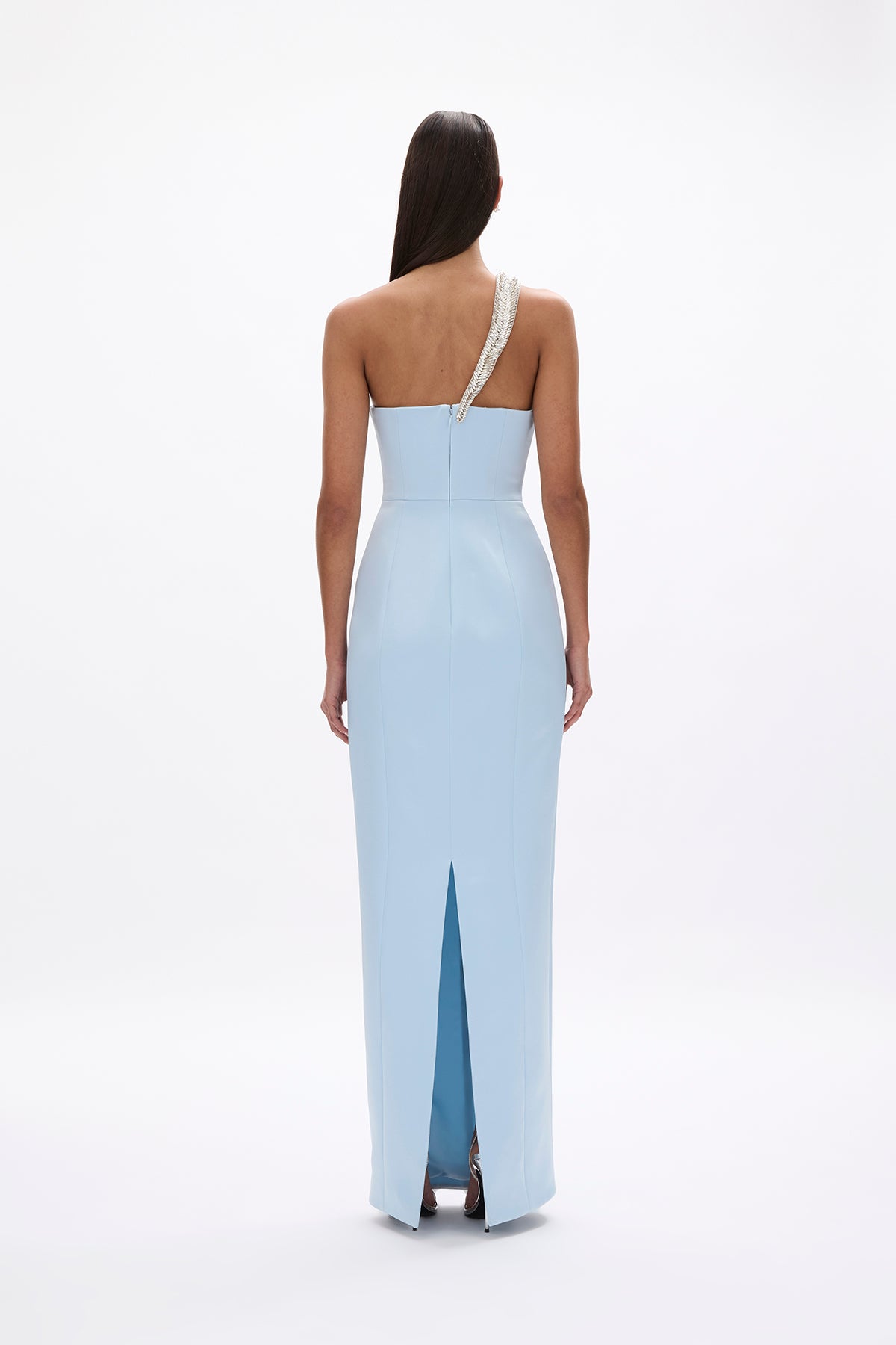 rachel gilbert blue dress Celestia Gown – International category_2:Belts Calvin Klein Women's Sheath Color:Dusty Lavender This gown offers a