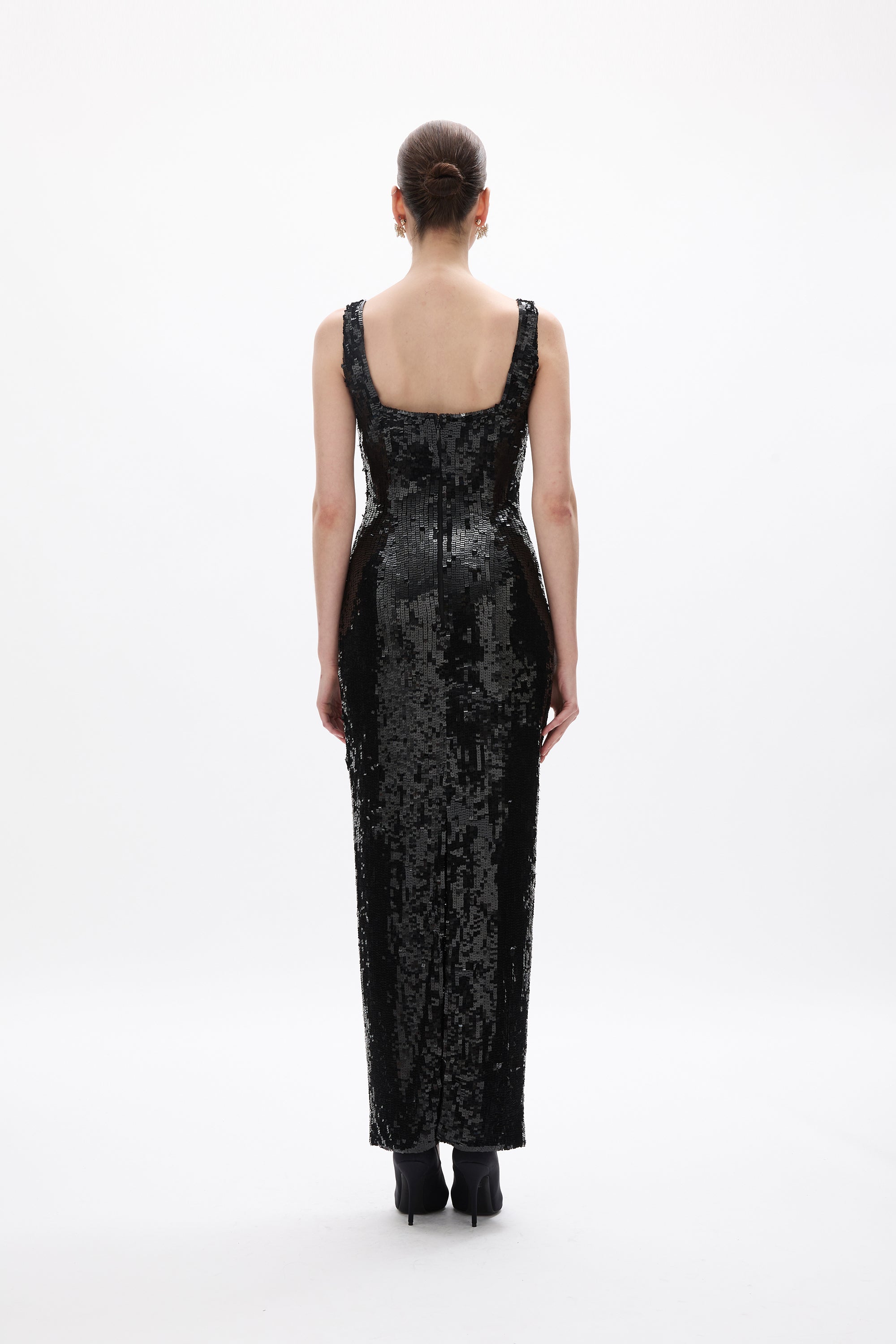 rachel gilbert black sequin dress Kayla Gown This style features hand