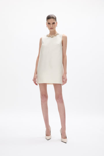 knee length dresses for ladies Rachel Gilbert Women's Odette Mini Dress, Ivory, Polyester/Elastane | Size: 0