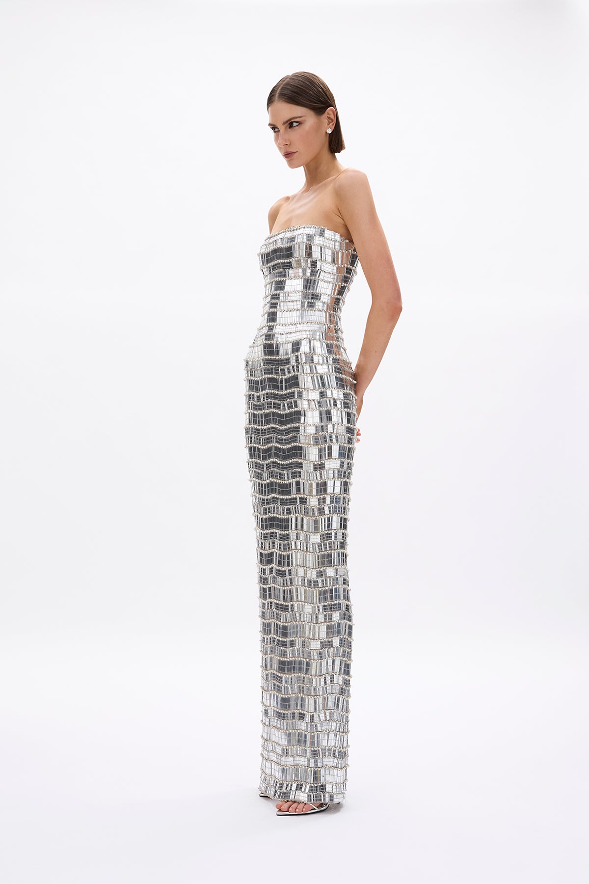 rachel gilbert silver sequin dress Rachel Gilbert, Tayah gown New Wedding Dress Save 41%