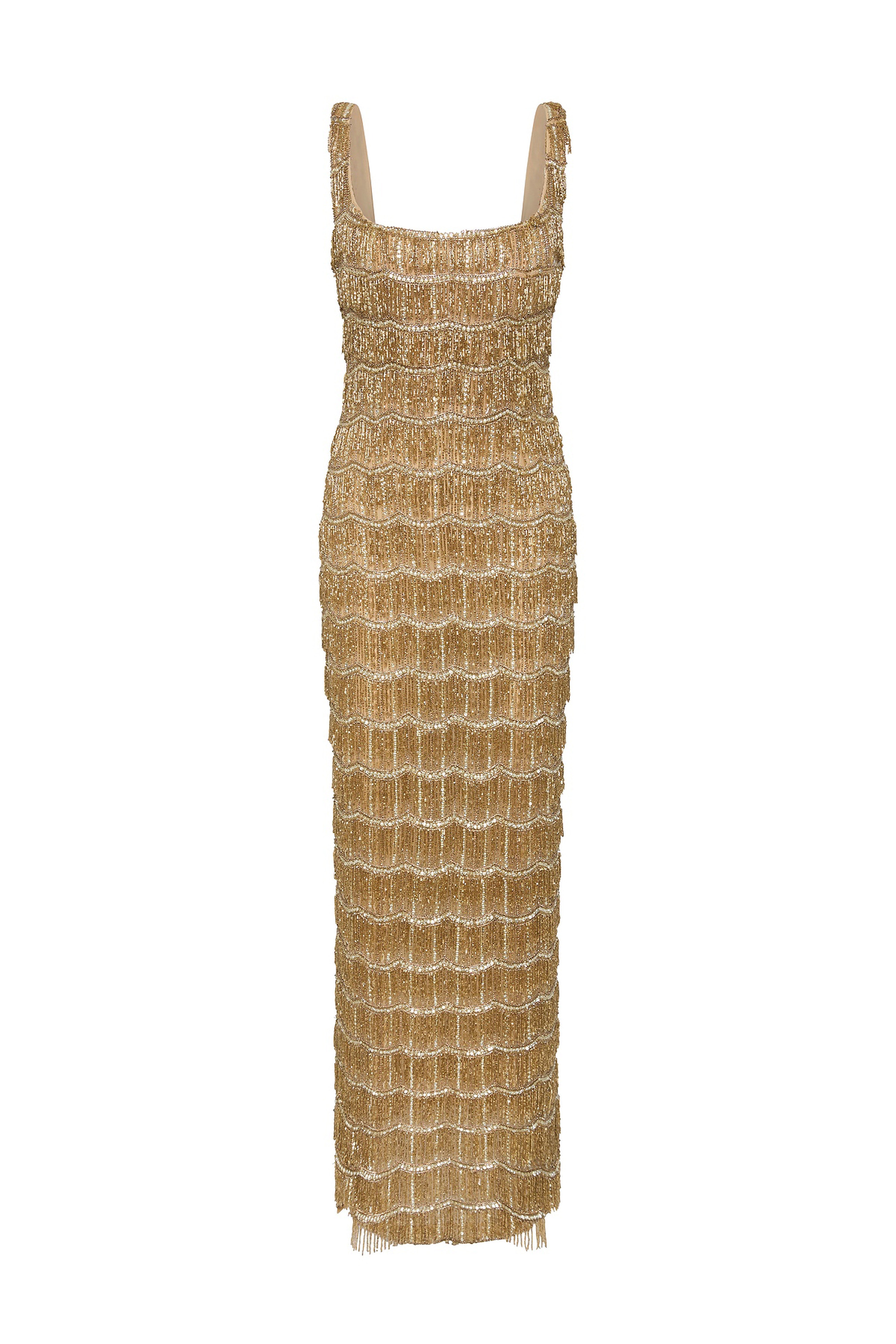 rachel gilbert gold sequin dress Sadie Gown in Gold